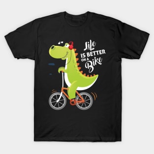 dinosaur on a bicycle T-Shirt